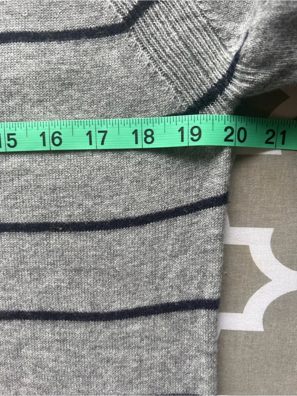 Rails Men's Gray Striped Crewneck Wool Blend Sweater